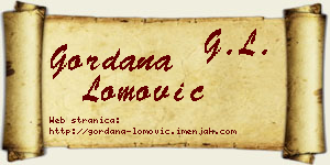 Gordana Lomović vizit kartica